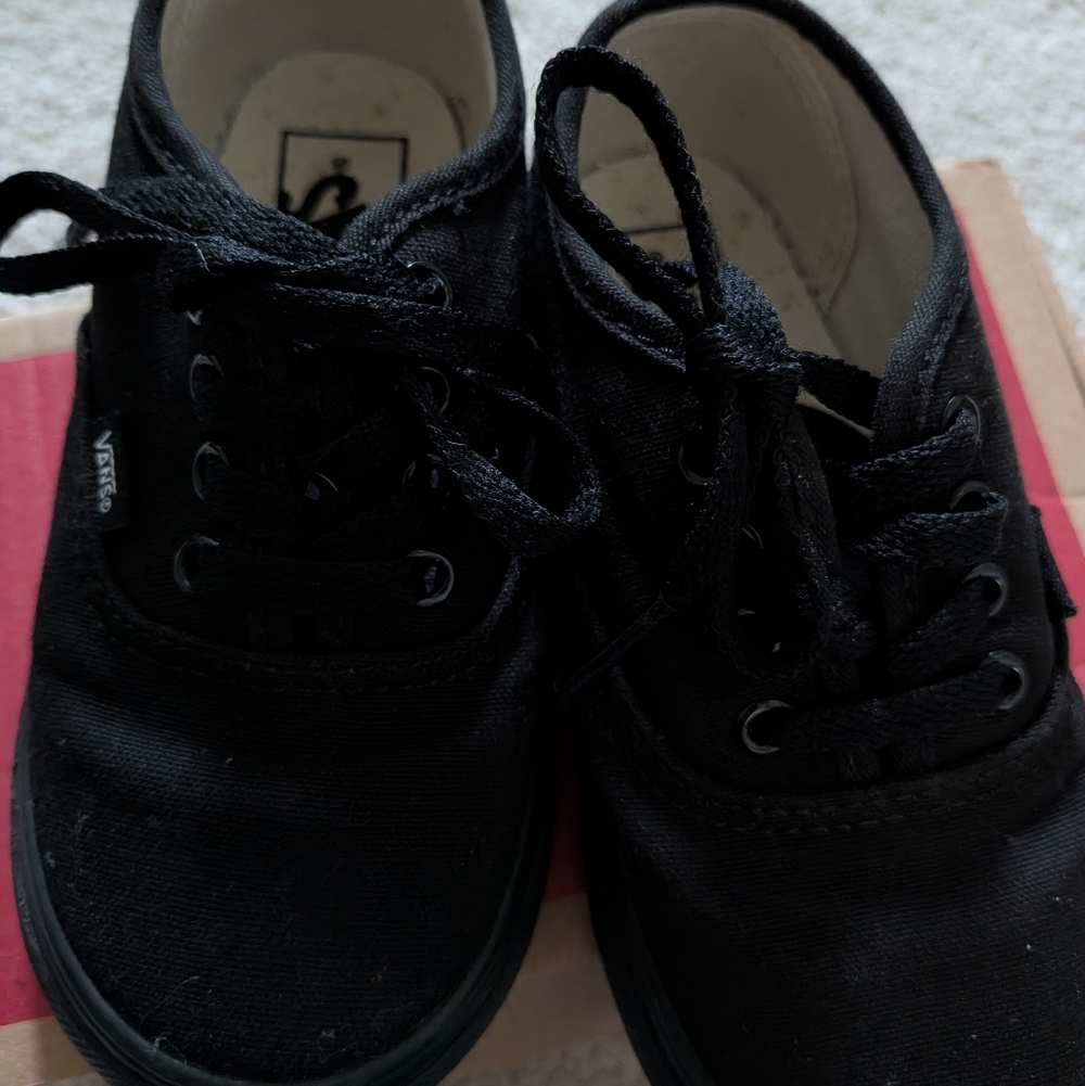 Vans Kids Black Canvas Lace-Up Sneakers